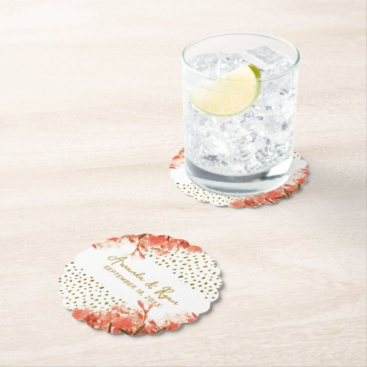 Orange Oleander Blume Floral Beach Wedding Untersetzer (Vor Ort)