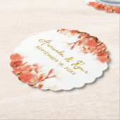 Orange Oleander Blume Floral Beach Wedding Untersetzer (angewinkelt)