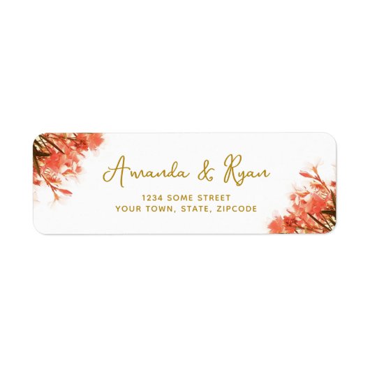 Orange Oleander Blume Floral Rücksendeadresse (Vorne)