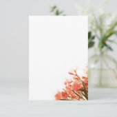 Orange Oleander Blume Floral Script Wedding Dankeskarte (Stehend Vorderseite)