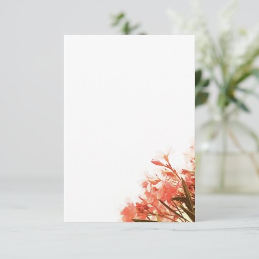 Orange Oleander Blume Floral Script Wedding Dankeskarte (Stehend Vorderseite)