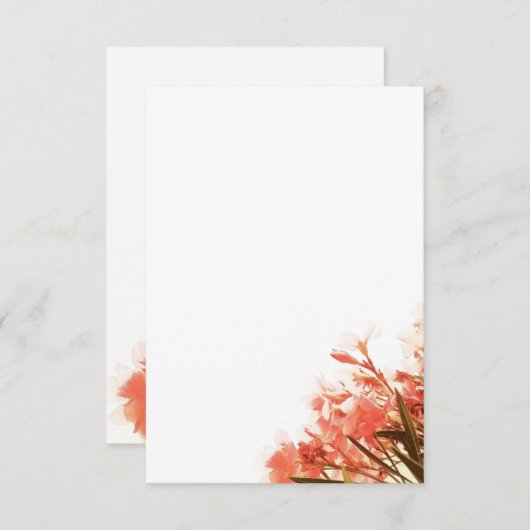 Orange Oleander Blume Floral Script Wedding Dankeskarte (Vorne/Hinten)