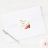 Orange Oleander Blume Floral Wedding Vielen Dank Quadratischer Aufkleber (Umschlag)