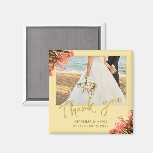 Orange Oleander Blume Foto Vielen Dank für Ihre Ho Magnet (Vorderseite/Rückseite)