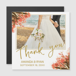 Orange Oleander Blume Foto Vielen Dank für Ihre Ho Magnetkarte