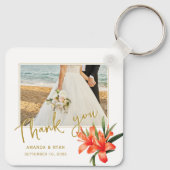 Orange Oleander Blume Foto Vielen Dank für Ihre Ho Schlüsselanhänger (Rückseite)