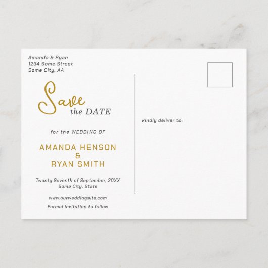 Orange Oleander Blume Foto Wedding Save the Date Ankündigungspostkarte (Rückseite)