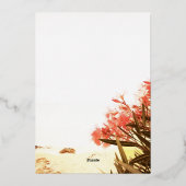 Orange Oleander Blume Foto Wedding Save the Date Folieneinladung (Rückseite)