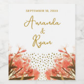 Orange Oleander Blume Glitzer Floral Wedding Weinetikett (Einzelnes Label)
