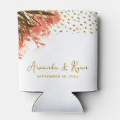 Orange Oleander Blume Gold Glitzer Wedding Dosenkühler (Rückseite)