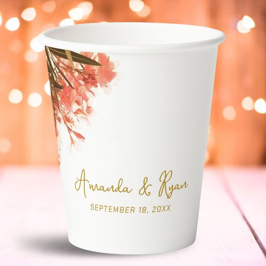 Orange Oleander Blume Hochzeiten Pappbecher