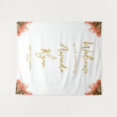 Orange Oleander Blume Hochzeitstag Begrüßung Hinte Wandteppich (Vorderseite (Horizontal))