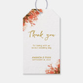 Orange Oleander Blume on Beach Wedding Danke Geschenkanhänger (Vorderseite)