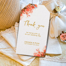 Orange Oleander Blume on Beach Wedding Danke Geschenkanhänger