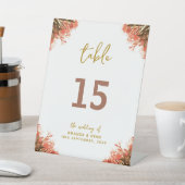 Orange Oleander Blume Wedding Tischnummer Sockelschild (In SItu)