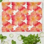 Orange Oleander-Blumenmuster Geschirrtuch (Gefaltet)