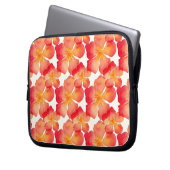 Orange Oleander-Blumenmuster Laptopschutzhülle (Vorderseite Links)