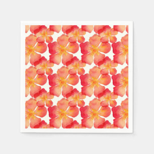 Orange Oleander-Blumenmuster Serviette