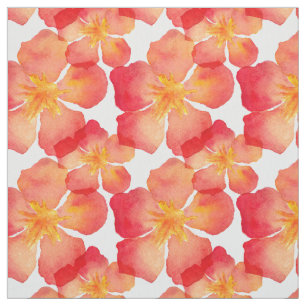 Orange Oleander-Blumenmuster Stoff