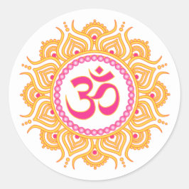Orange om mandala Aufkleber