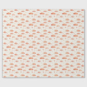Orange Ombre Clouds & Stars Geschenkpapier (Flach)