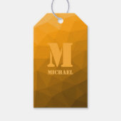 Orange ombre geometrisches Maschenmuster Monogram Geschenkanhänger (Vorderseite)