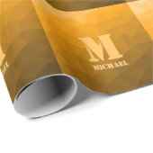 Orange ombre geometrisches Maschenmuster Monogram Geschenkpapier (Rolleneckpunkt)