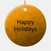 Orange ombre geometrisches Maschenmuster Monogram Keramik Ornament (Hinten)