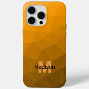 Orange Ombre geometrisches Mesh-Muster Monogramm Case-Mate iPhone Hülle