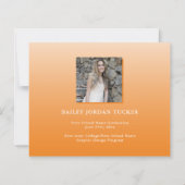 Orange Ombre GRAD Budget Abschluss Ankündigung (Rückseite)