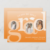 Orange Ombre GRAD Budget Abschluss Ankündigung (Vorne/Hinten)