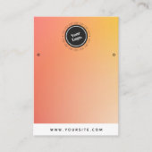 Orange Ombre Gradient Custom Logo Ohrringe Anzeige Visitenkarte (Vorderseite)