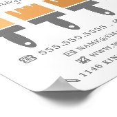Orange Ombre Pinsel, Maler und Dekorator Poster (Ecke)