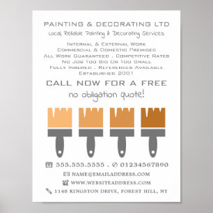 Orange Ombre Pinsel, Maler und Dekorator Poster