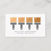 Orange Ombre Pinsel, Maler und Dekorator Visitenkarte (Vorderseite)