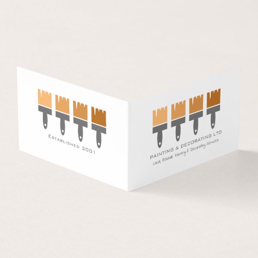 Orange Ombre Pinsel, Malerpinsel und Dekorator Fot Visitenkarten (Vorderseite)