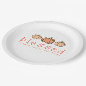 Orange Ombre Pumpkins Seligen Erntedank Dinner Pappteller (Schrägansicht)