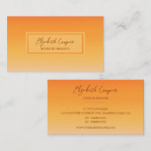 Orange Ombre Sunset Visitenkarte (Vorne/Hinten)