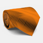 Orange On Black Futuristic Abstract Pattern Art Krawatte (Gerollt)