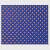Orange On Blue Polka Dots Pattern Design Geschenkpapier (Flach)