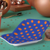 Orange On Blue Polka Dots Pattern Design  Pappteller