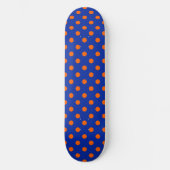 Orange On Blue Polka Dots Pattern Design Skateboard (Vorderseite)