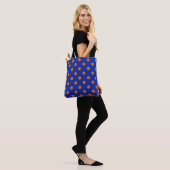 Orange On Blue Polka Dots Pattern Design  Tasche (Am Model)