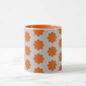 Orange on Gray Retro Blume Art Tasse Cup (Zentrum)
