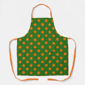Orange On Green Polka Dots Pattern Design Schürze (Vorderseite)