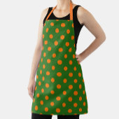 Orange On Green Polka Dots Pattern Design Schürze