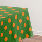 Orange On Green Polka Dots Pattern Design Tischdecke