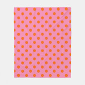 Orange on Pink Polka Dots Design Fleecedecke (Vorderseite)