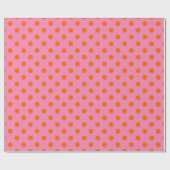 Orange on Pink Polka Dots Design Geschenkpapier (Flach)