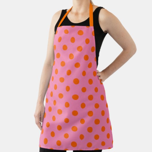 Orange on Pink Polka Dots Design Schürze